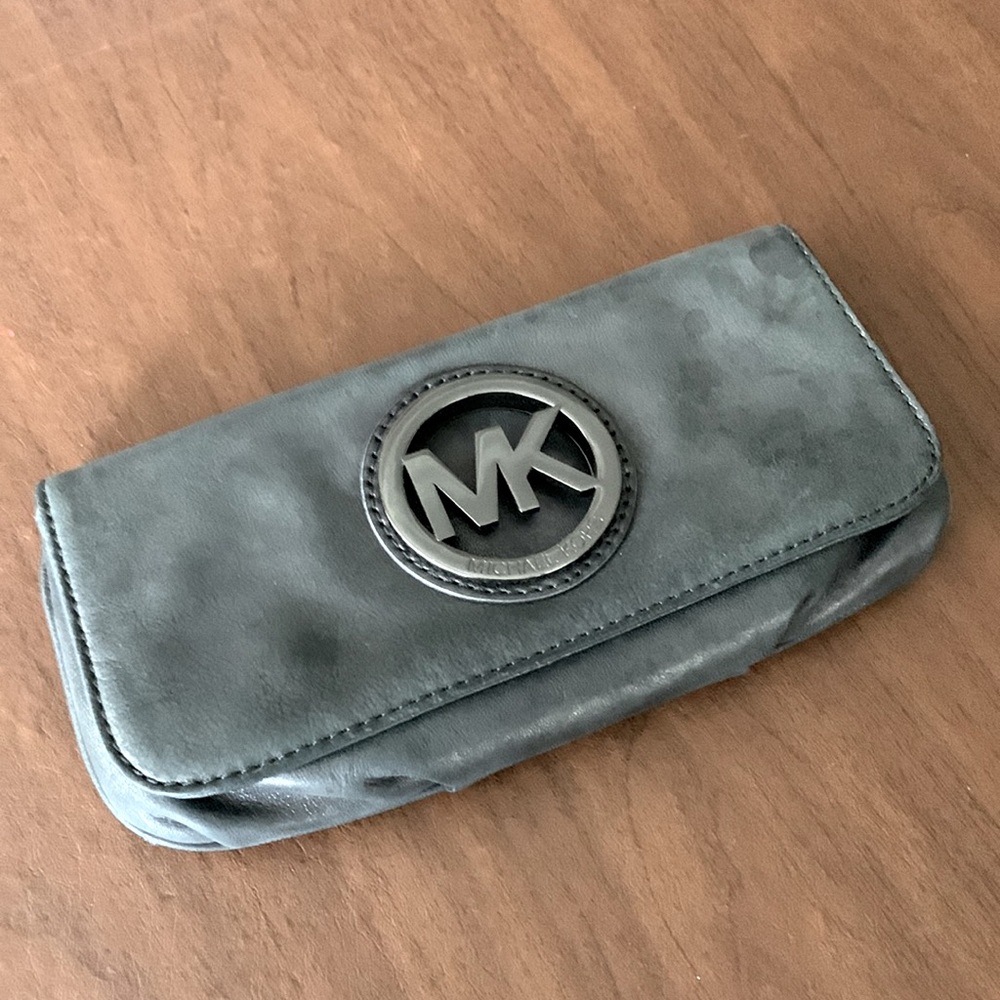 Metallic grey Michael -Michael Kors clutch purse